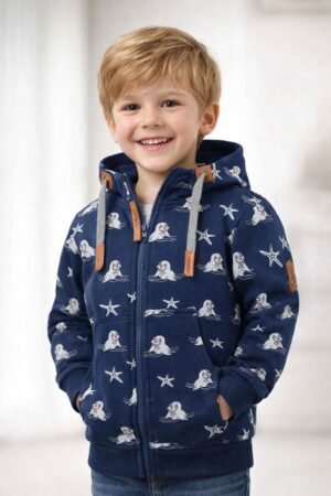 lizzard sports 0057 kids hoody zeehond. Navy – lightblue -pink