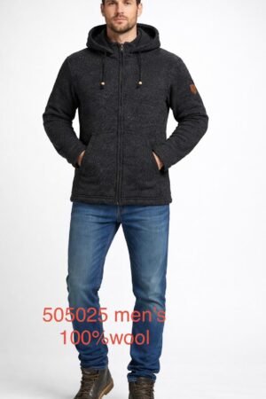 Art no-505025  100% Wool Sweater Men’s full zipper and Hood