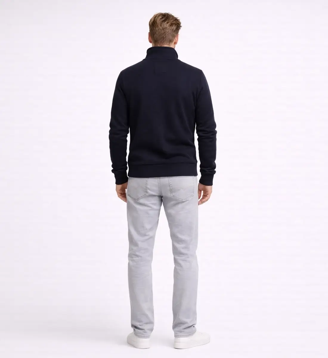 Mens CVC Sweater Half Zipper - Image 3